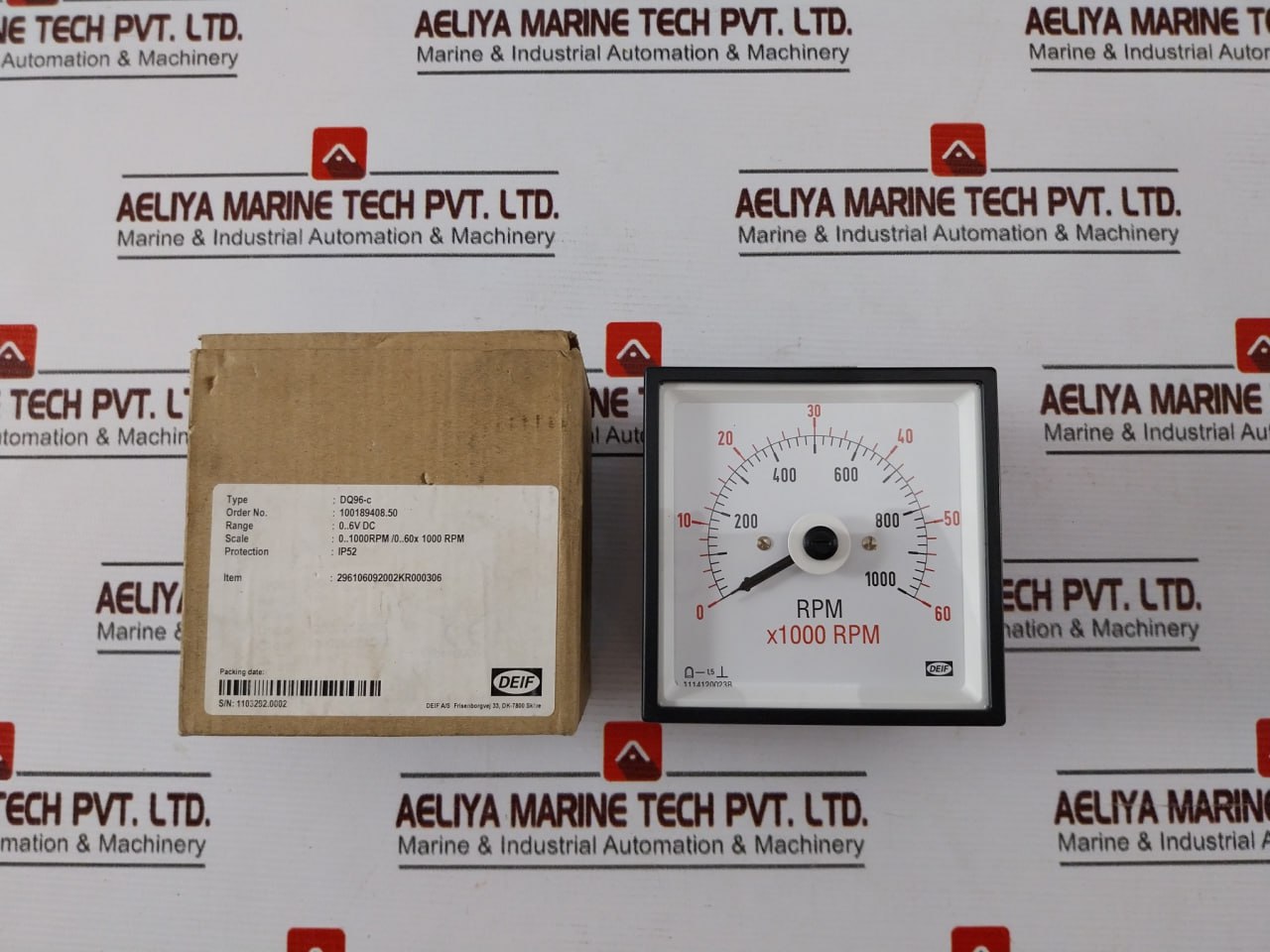 Deif Dq96-c Analog Panel Rpm Meter 0-1000Rpm/0-60X 1000 Rpm 110110908 Ip52