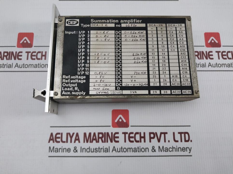 Deif Dca-3 R Summation Dc Amplifier 0-8V Dc 0-250 Kw 220Vac 3Va