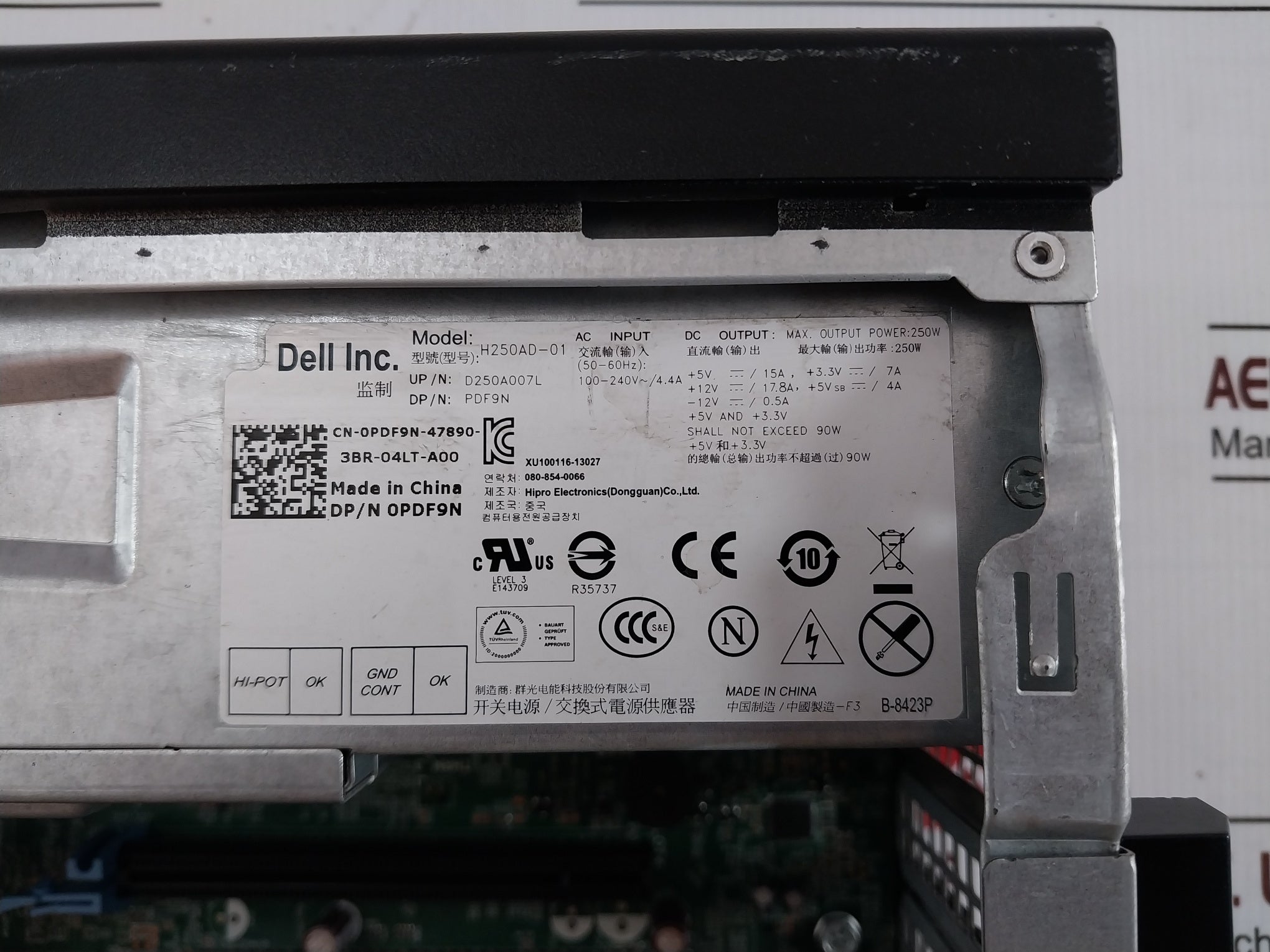 Dell Optiplex 7010 Mini-tower Desktop Computer 100-240 V~ 4.4A 50/60Hz
