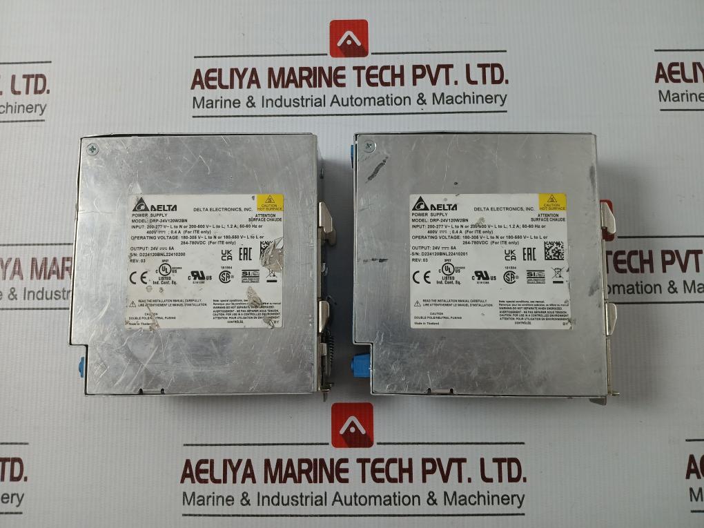 Delta Drp-24V120W2Bn Power Supply Rev 03 50-60 Hz 200-277V Output 24V 5A