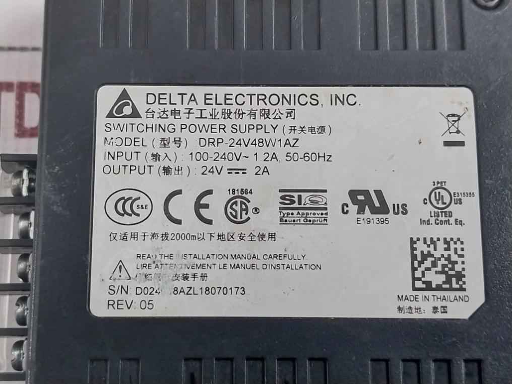 Delta Drp-24v48w1az Switching Power Supply 100-240v 50-60hz