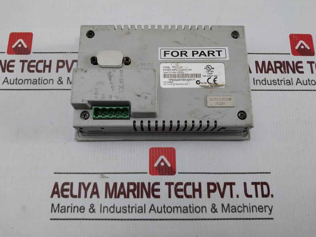 Delta Tp02g-as1 Human-machine Interface Text Panel 24vdc 3w (not Working)