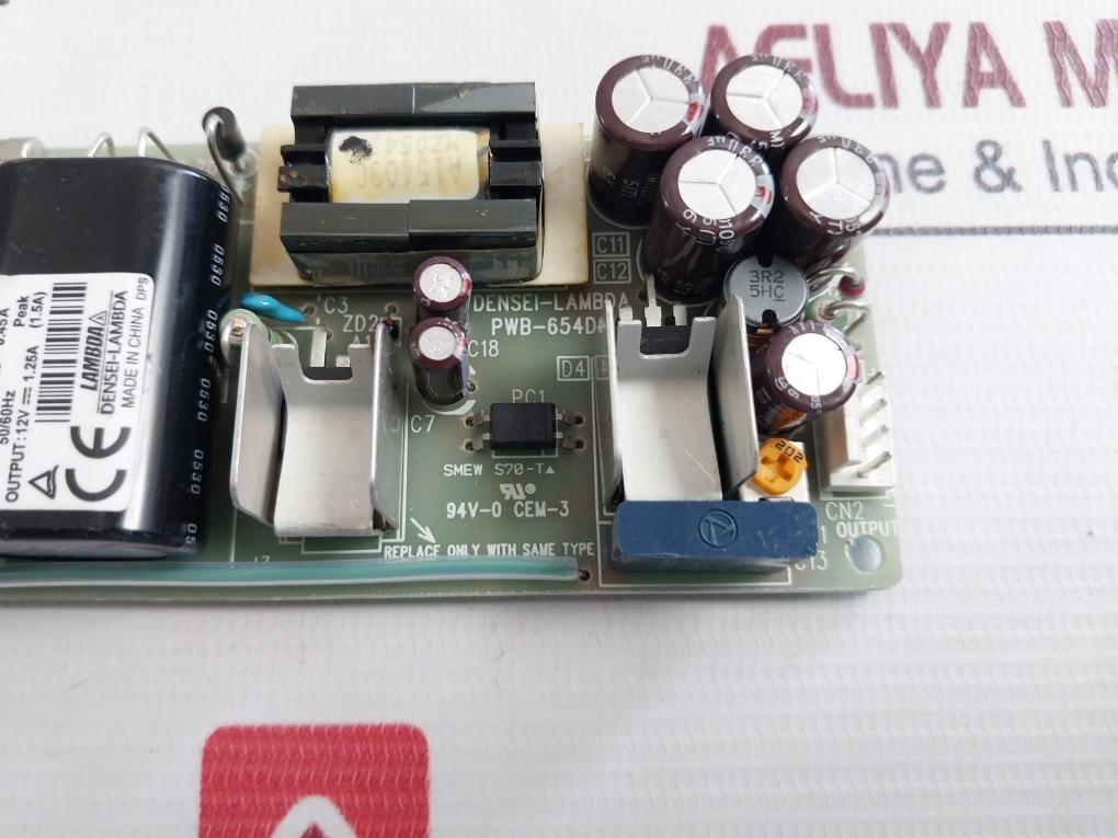 Densei-lambda Pwb-654D Power Supply Board Smew S70-t Zws15-12 100-240Vac 0.45A