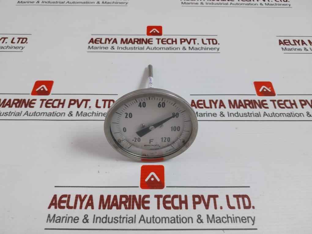 Dial Thermometer Dial Size:80 Mm -20 To 120 F Brand Ashcroft