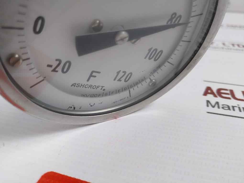 Dial Thermometer Dial Size:80 Mm -20 To 120 F Brand Ashcroft