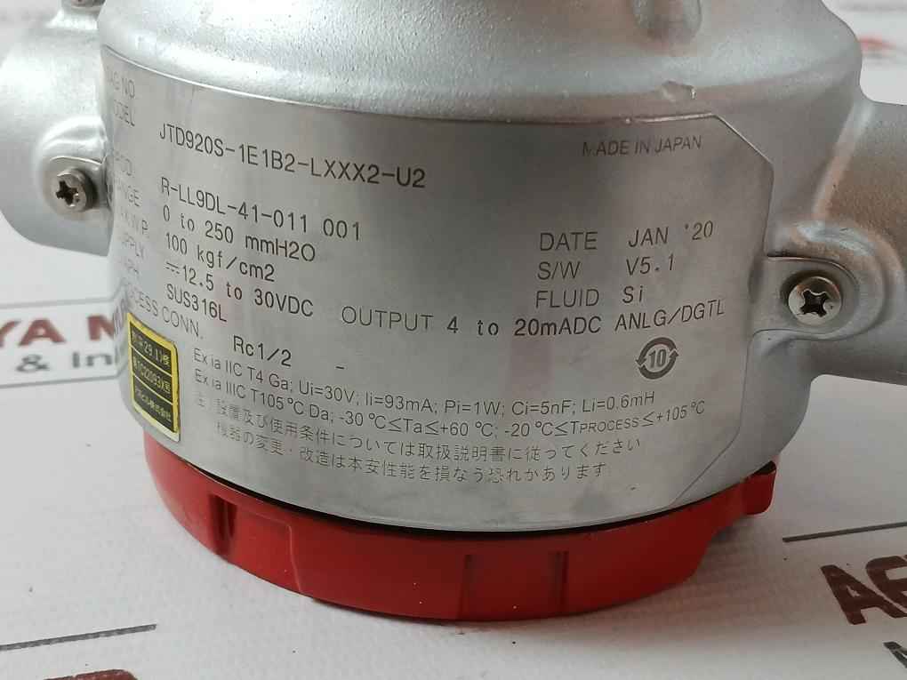 Differential Pressure Transmitter Azbil Jtd920S-1E1B2-lxxx2-u2 100 Kgf/ Cm2
