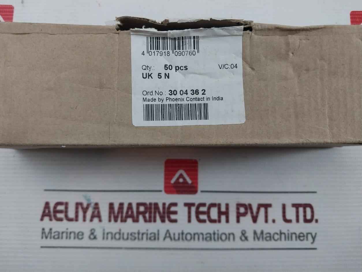 Din Rail Terminal Block Uk5N Phoenix Contact 600V 30A Max (1 Box=50Pcs)