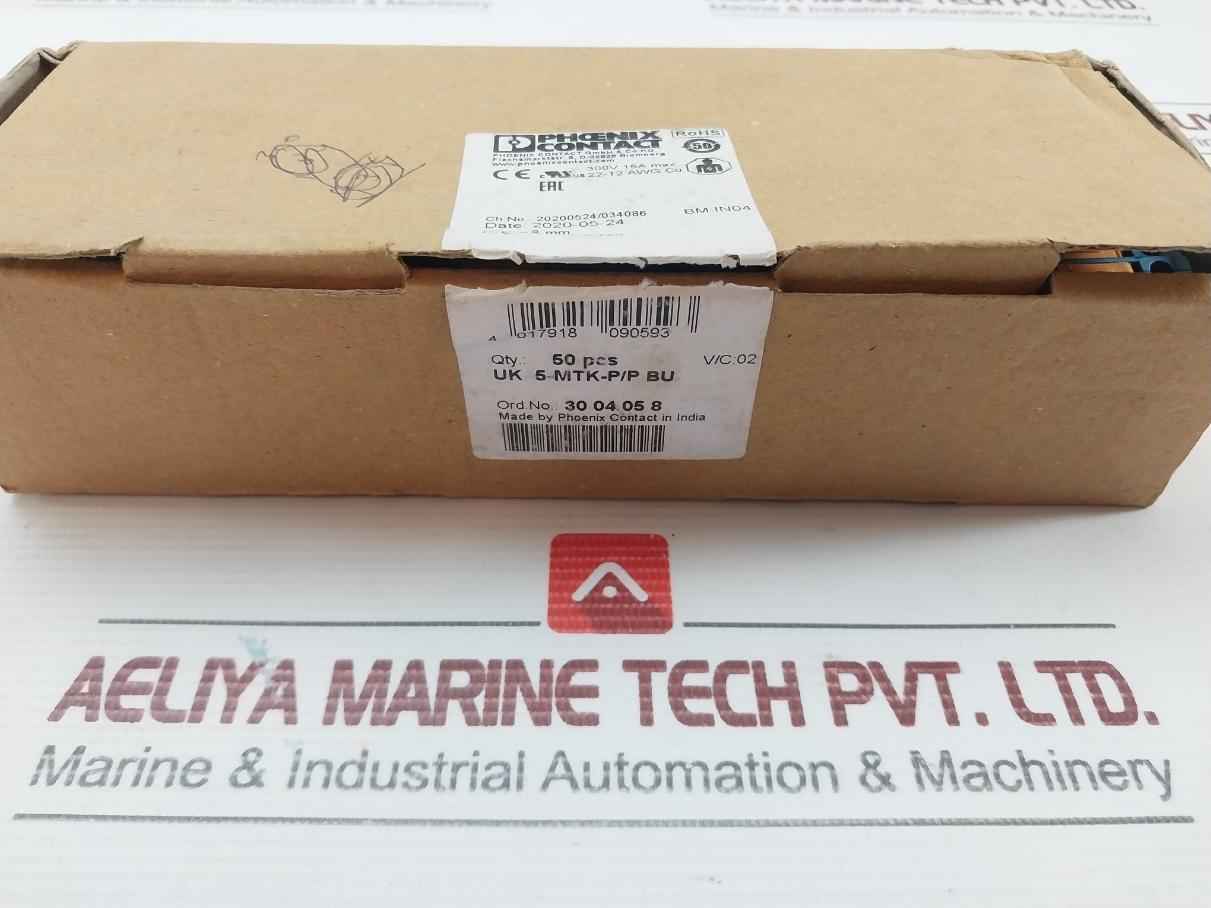 Disconnect Terminal Block Phoenix Contact Uk 5 Mtk-p/P Bu (1 Box = 50 Pcs)