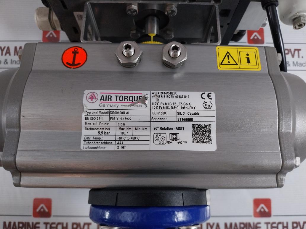Dr00100U Al Actuator W/ Butterfly Valve 8Bar 1.0Mpa Air Torque