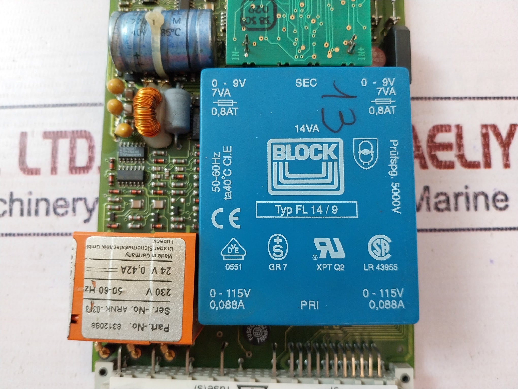 Drager 8312088 Pc Board For Safety Module 230V 50-60Hz 24V 0,42A- Pac 5500