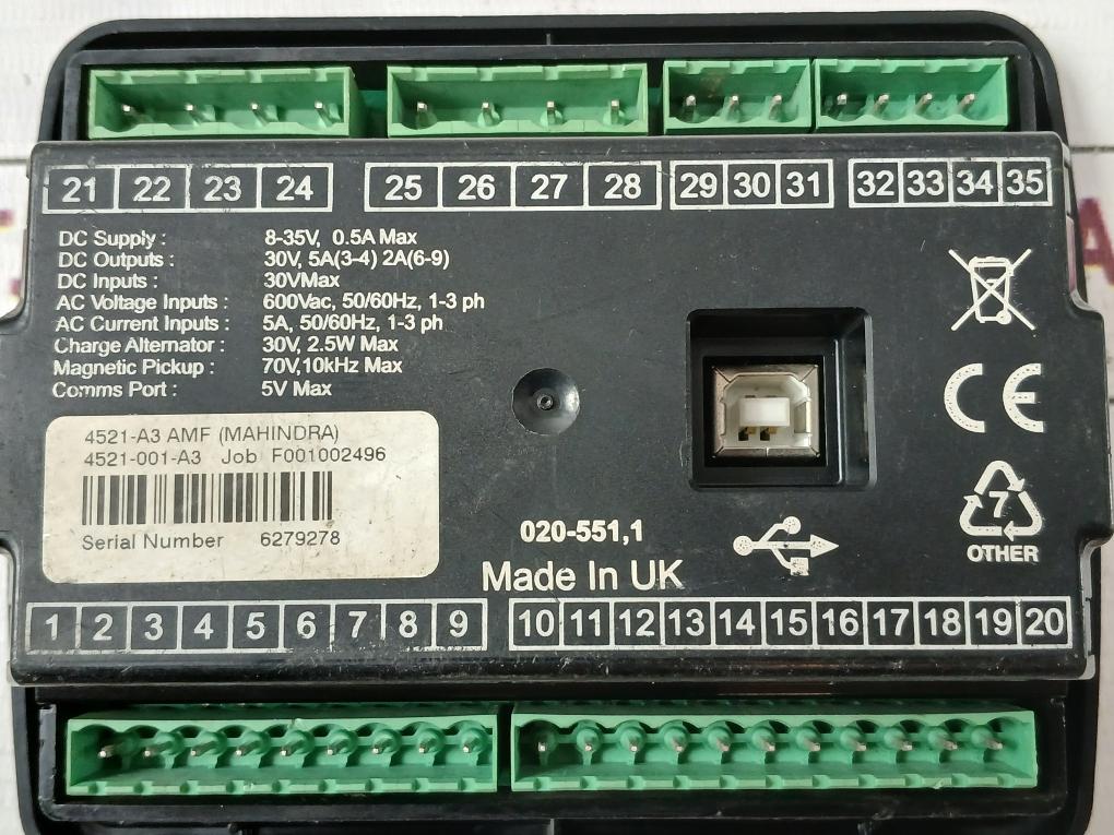 Dse 4521-a3 Powerol Generator Control Panel 8-35V 0.5A Max