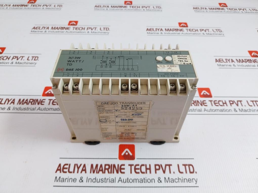 Dt-33W-a1 Watt Transducer 5A 115V 60Hz Dae Joo