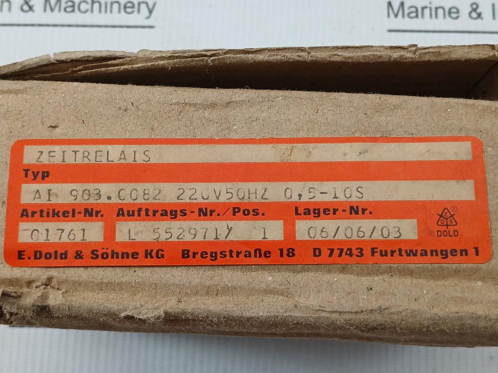 E. Dold & Sohne 0,5-10S Minitimer Time Relay Ai 903.0082
