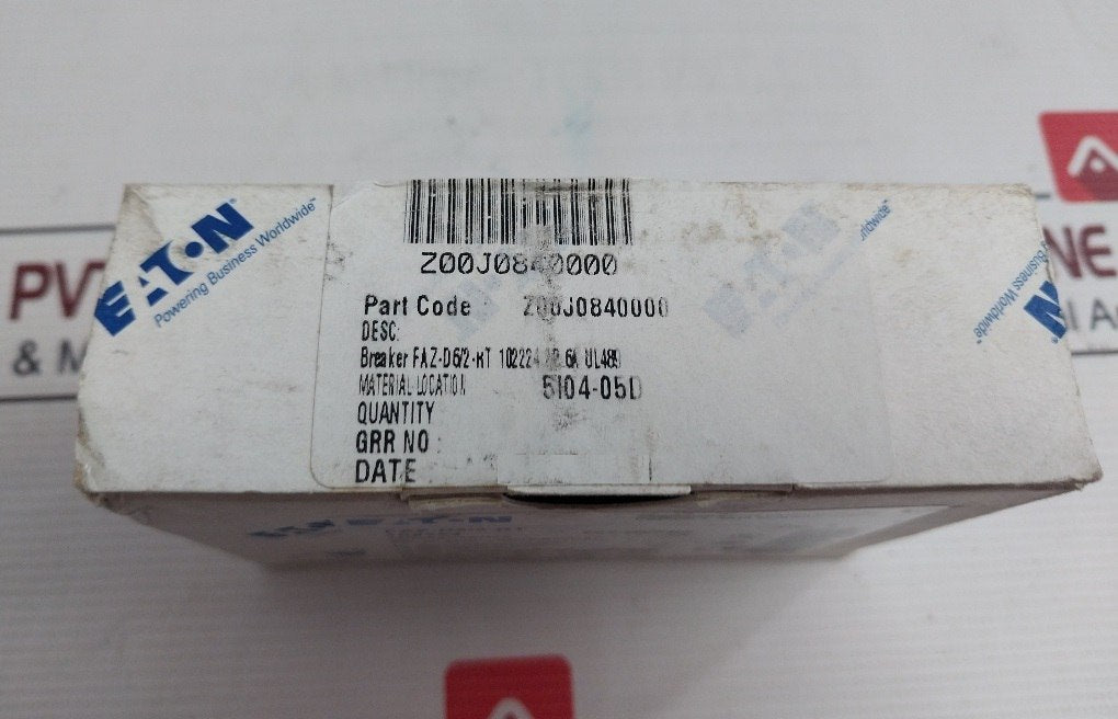 Eaton Faz-d6/2-rt Industrial Miniature Circuit Breaker 480Y/277Vac 4Kv
