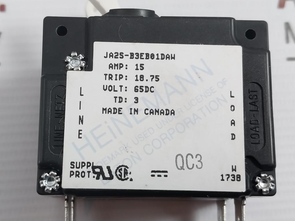 Eaton Ja2S-b3Eb01Daw Circuit Breaker 15A 65Vdc
