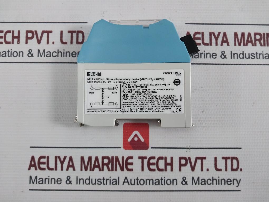 Eaton Mtl7761Ac Shunt-diode Safety Barrier 250V 100Ma 120Vrms