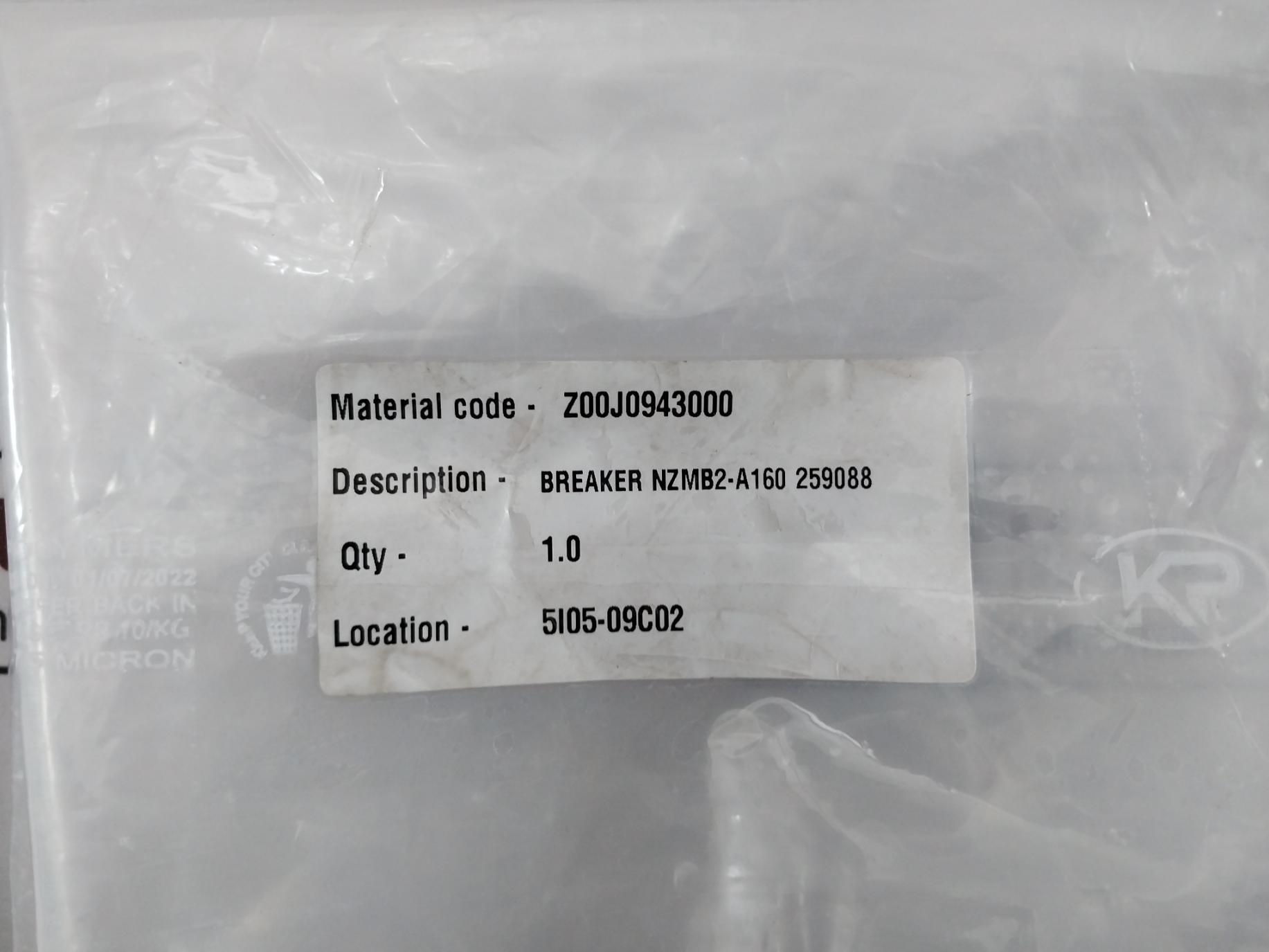 Eaton Nzmb2-a160 Complete Molded Case Circuit Breaker 50/60Hz 125-160A Ir/A
