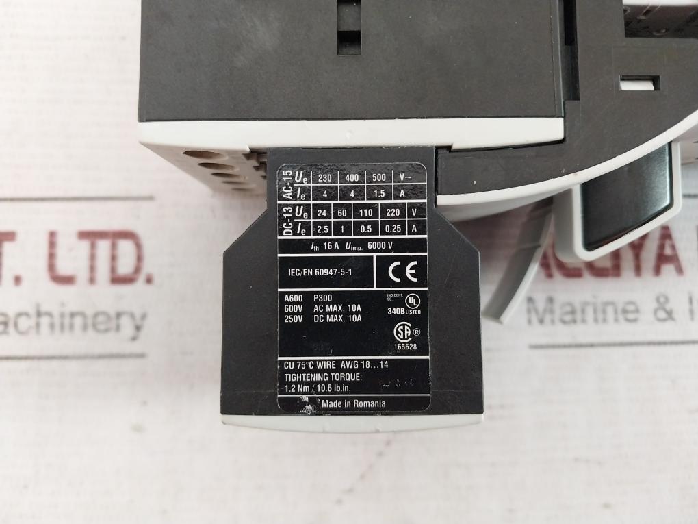 Eaton Pkzm0-1.6 Xtpr1P6Bc1 Overload Relay Motor Protector Circuit Breaker