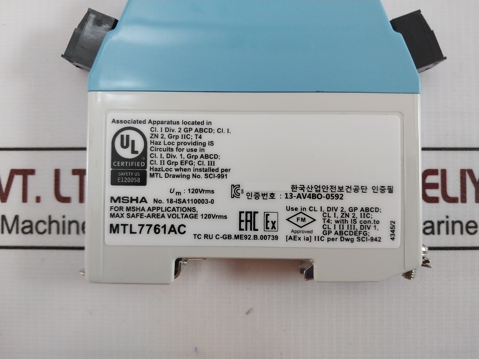 Eaton Mtl7761Ac Crouse-hinds Series Shunt-diode Safety Barrier 100 Ma 250V/120V