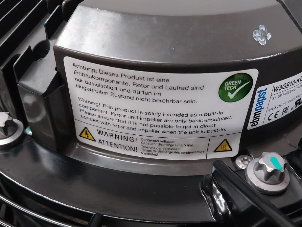 Ebm-papst Axial Fan With Fan Coil 380-480Vac 50/60Hz Part No. W3G910-ku25-03/F01