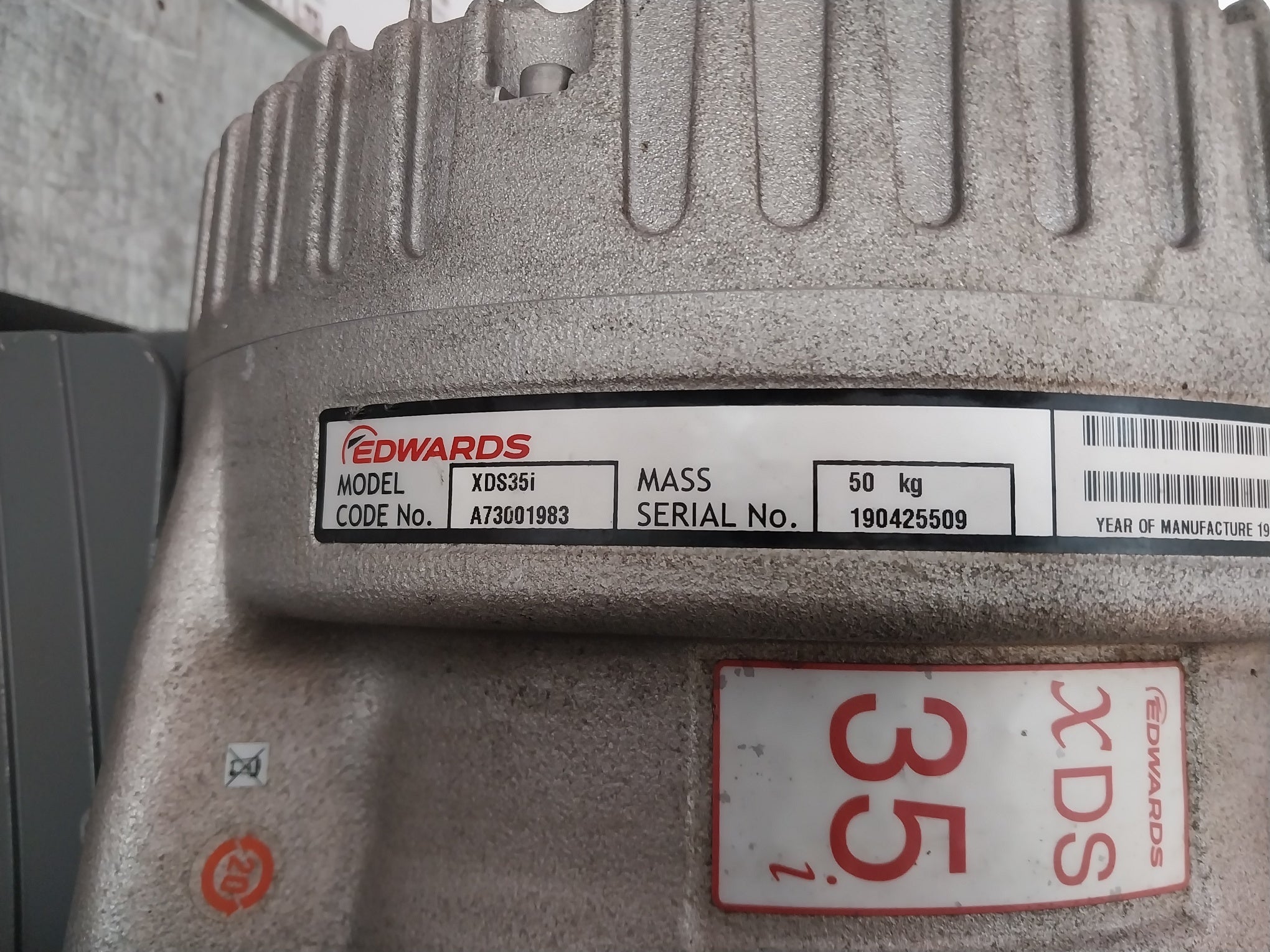 Edwards Xds35I Vacuum Pump Ac Motor A73001983 200-230V 6.6A 50/60Hz