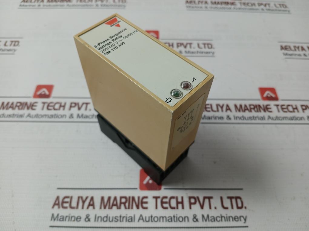Electromatic Sm 170 440 3-phase Sequence Voltage Relay W/ Base 50/60Hz 047394