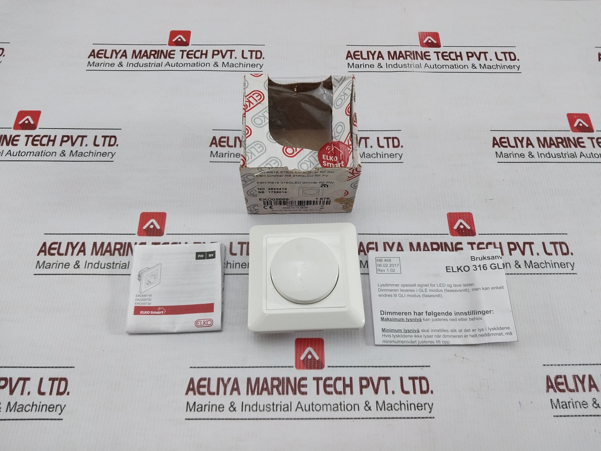 Elko-230Vac-316Va-50-60Hz-White-Rotary-Light-Dimmer-Switch-316GLED-RF-210634-1