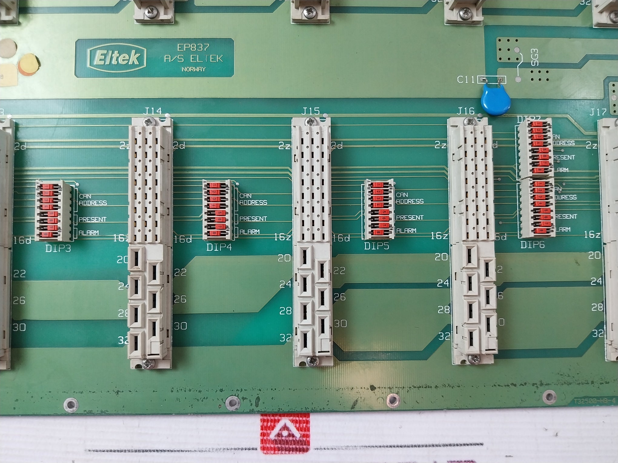 Eltek Ep837 Backplane Circuit Board T32500-h9-4