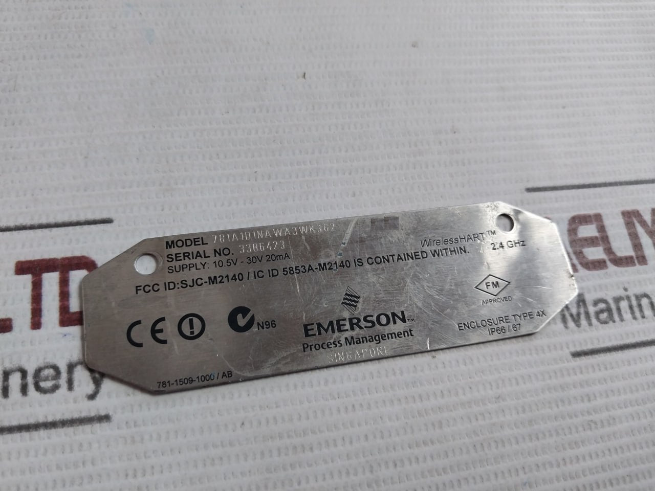 Emerson 781A1D1Nawa3Wk3G2 Wirelesshart Transmitter Antenna 10.5V-30V 20Ma