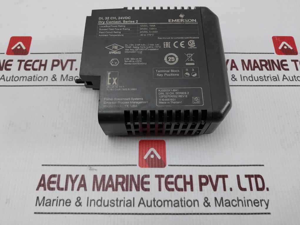 Emerson Kj3203X1-ba1 Discrete Input Module 24 Vdc 12Vdc 75Ma