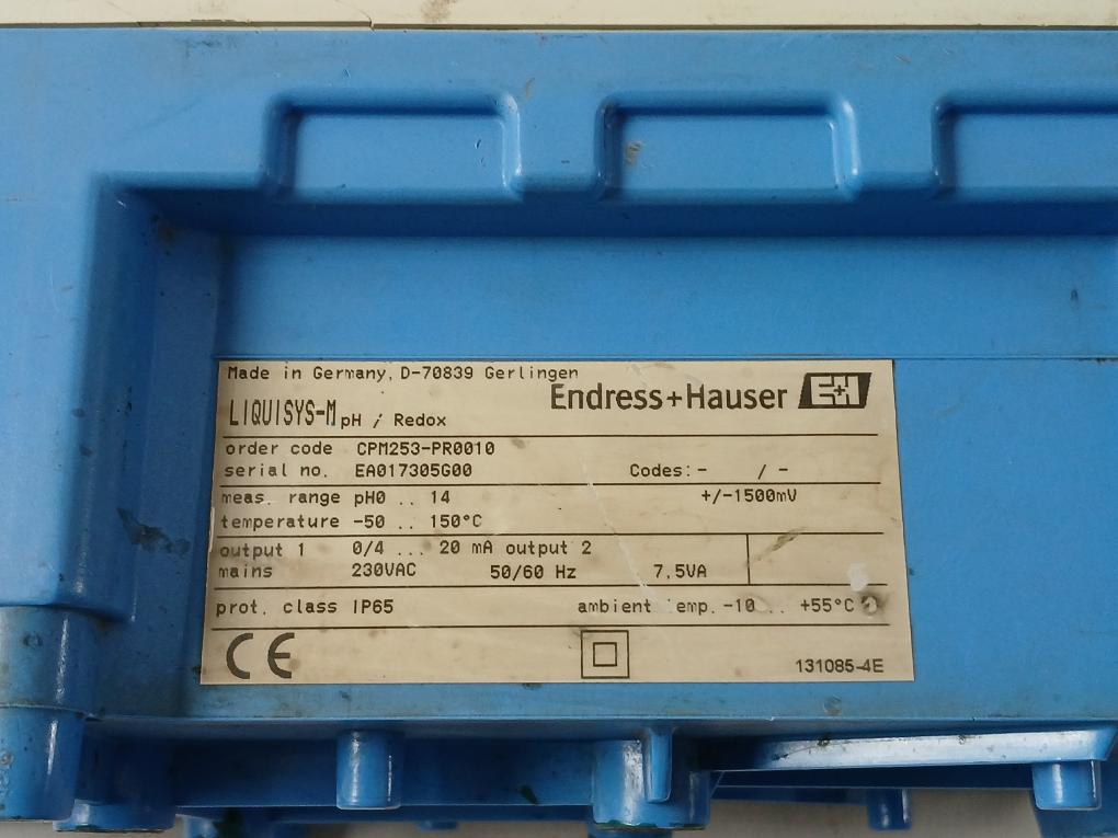 Endress+Hauser Cpm253-pr0010 Transmitter Liquisys-m Ph / Redox