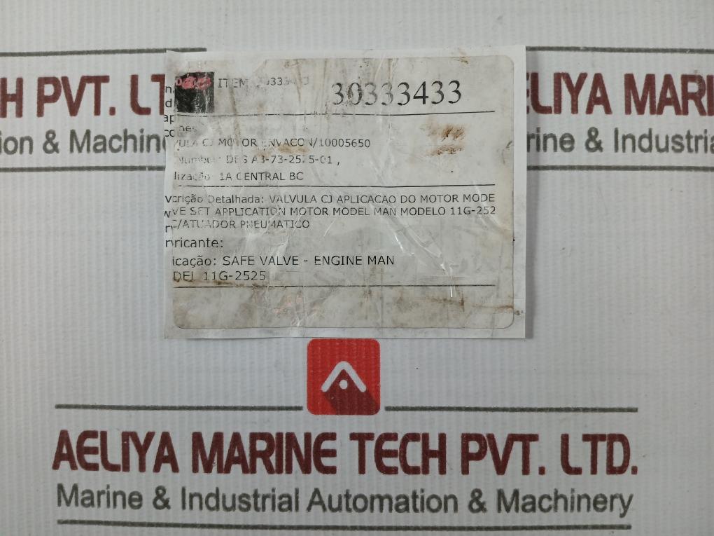 Envacon 11G 2525 Gate Valve 30333433