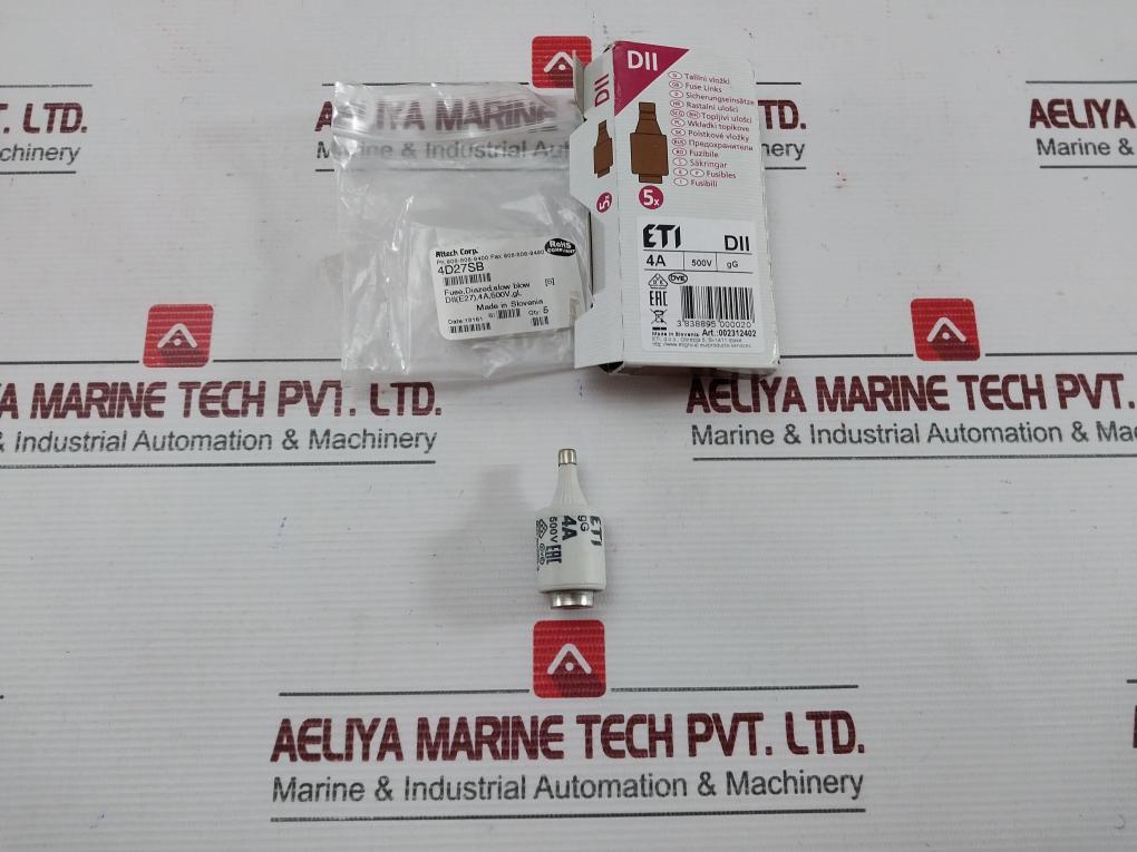Eti Slow Blow Diazed Fuse Link 002312402, 4A 500V (1 Box =4 Pieces)