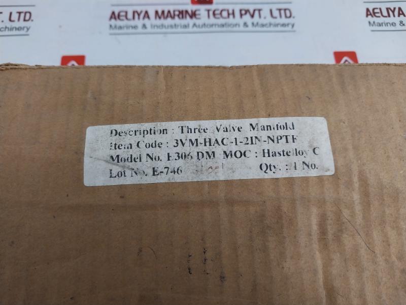 Excelock E306 Dm Three Valve Manifold 1/2" Npt (F) X Flg -6000 Psi 7461/001