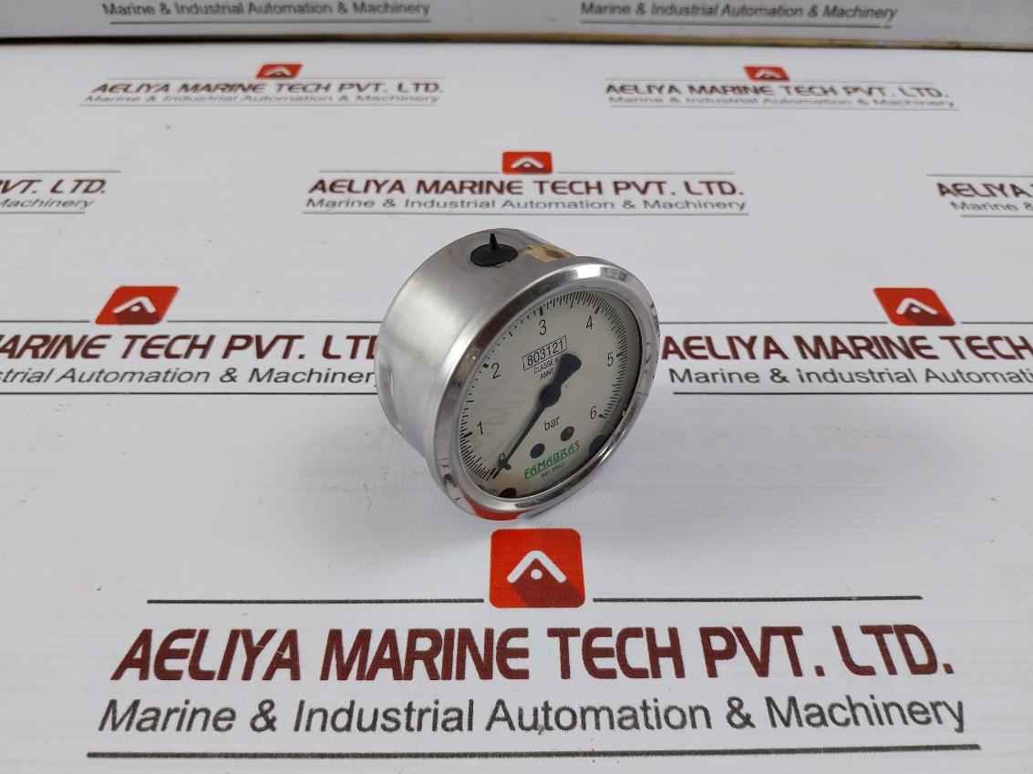 Famabras 14105-1 Manometer Pressure Gauge 0-6 Bar Stainless Steel