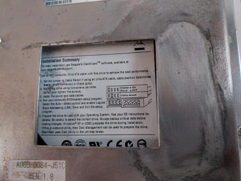 Fanuc A08b-0084-c100/h Hdd Unit,80gb, Seagate Barracuda +5v 0.72a, +12v 0.52a