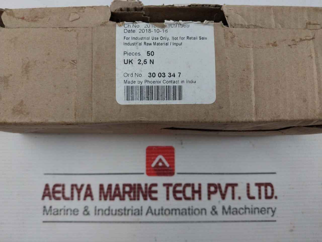 Feed-through Terminal Block Phoenix Contact Part No: Uk 2,5 N (1Box=50Pcs)