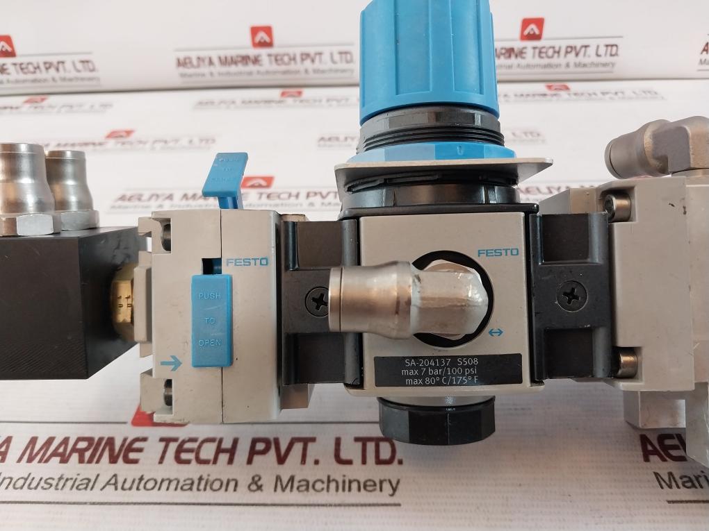 Festo Hea?M2?G1/2 Pneumatic Service?Unit Assy Air Prep Manifold Ms4?Lrb Pev?1/4A