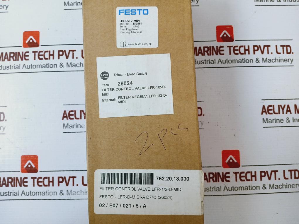 Festo Lfr-d-midi Filter Regulator Unit With Pressure Gauge 16bar/230 Psi/1,6 Mpa