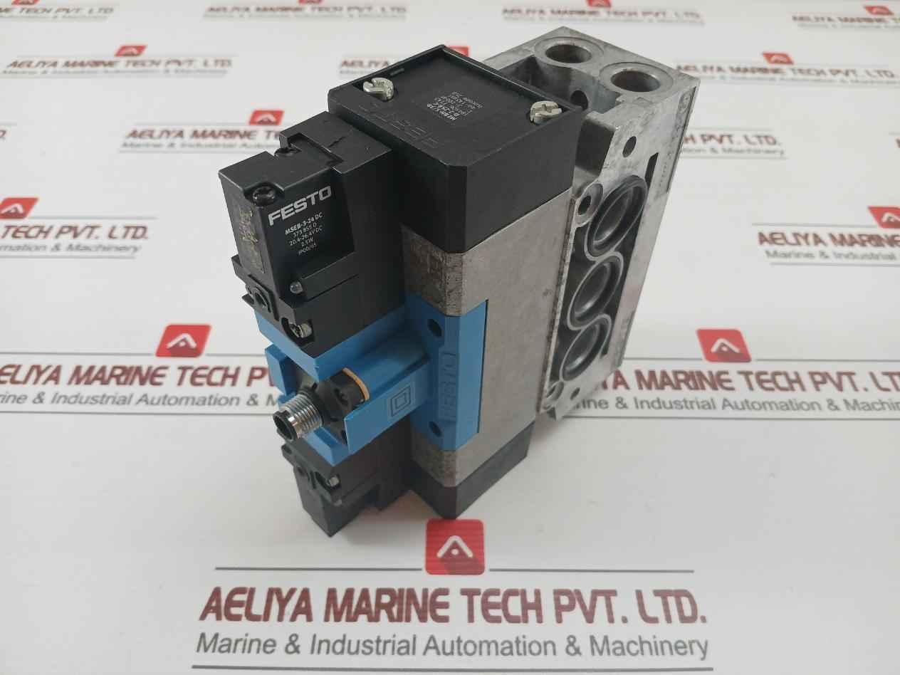 Festo Mebh-5/3B-d-2-zsr-c Solenoid Valve 40-145Psi 20.4-26.4V Dc