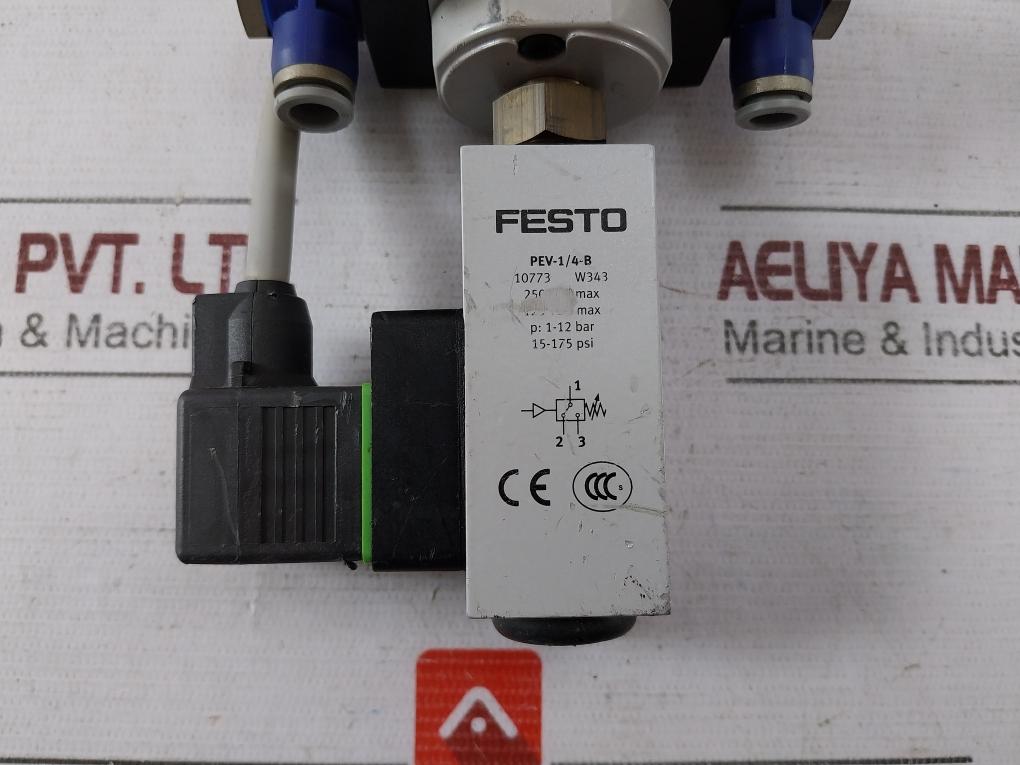 Festo Pev-1/4-b 10773 Adjustable Plc Pressure Switch 24Vdc 250Vac
