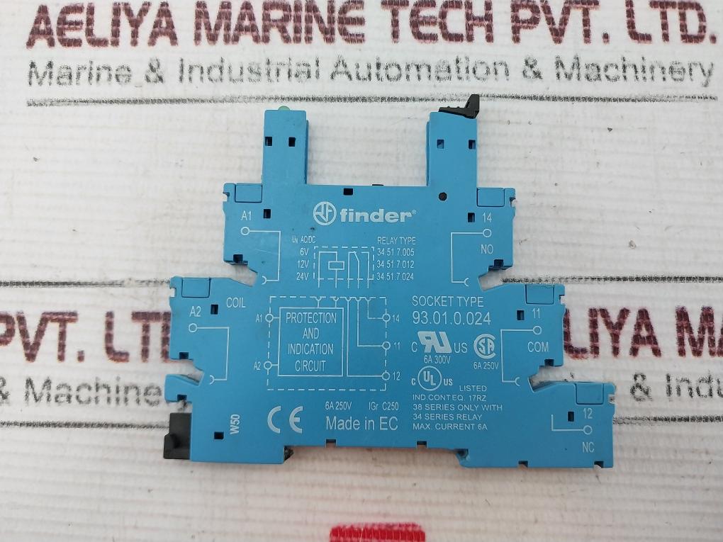 Finder 93.01.0.024 Relay Socket 6A 250V