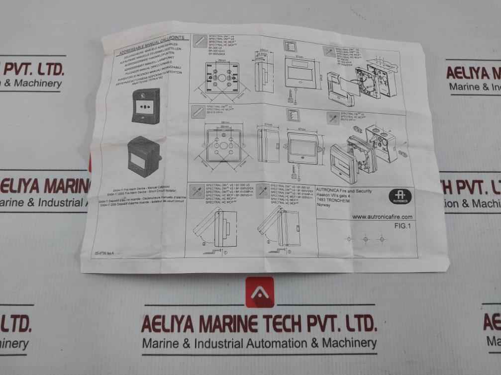Fire Detection Manual Call Point 116-bf-300 Autronica Bf-300V2
