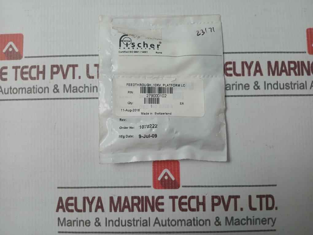 Fischer 279000102 High Voltage Feedthrough Connector 10 Kv