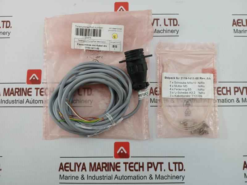 Flange Socket With Cable 5-meter 033375 Te Connectivity