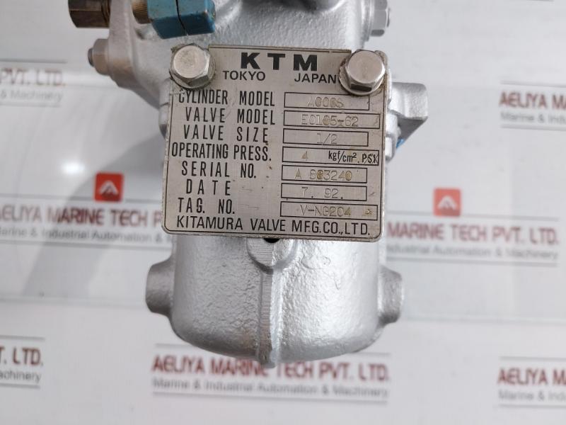 Flanged Ball Valve Assy W/ Positioner Ag06S Kitamura 4 Kgf/Cm2 70˚C Max
