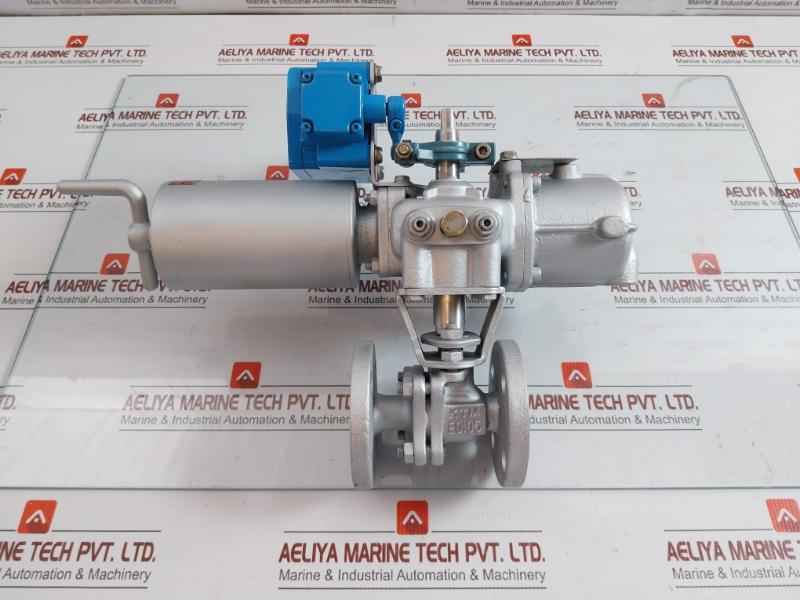 Flanged Ball Valve Assy W/ Positioner Ag06S Kitamura 4 Kgf/Cm2 70˚C Max
