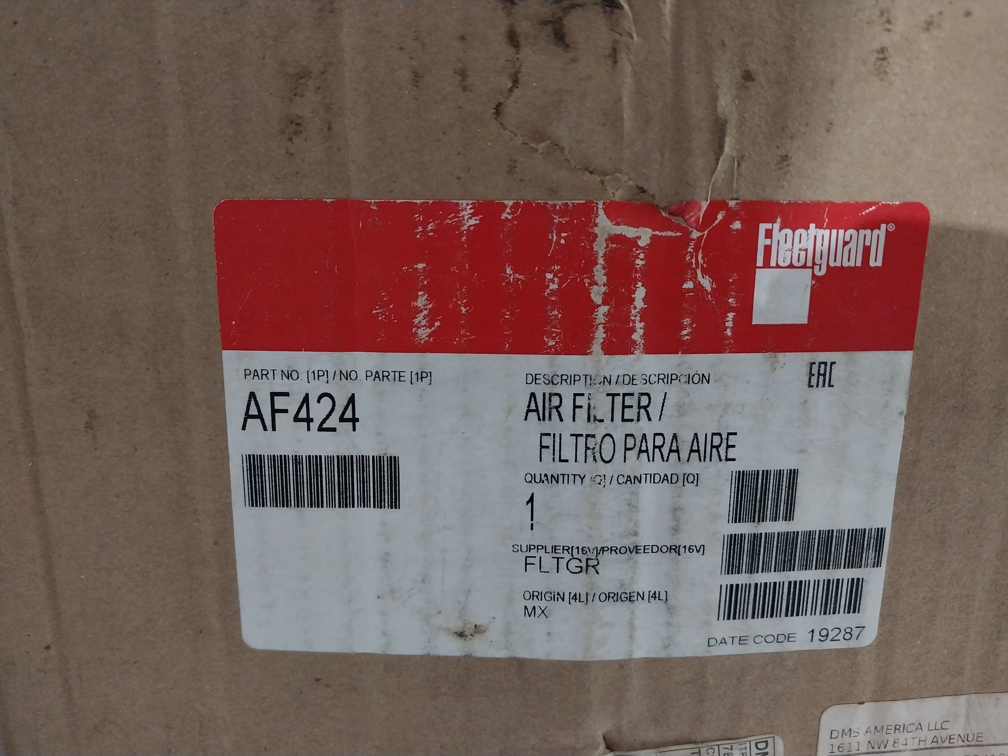 Fleetguard Af424 Air Filter 192881801