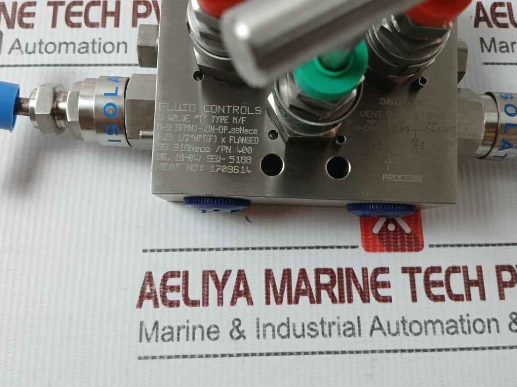 Fluid Controls 5 Valve "T" Type M/f Ss 316 Nace Pn 400 1709614