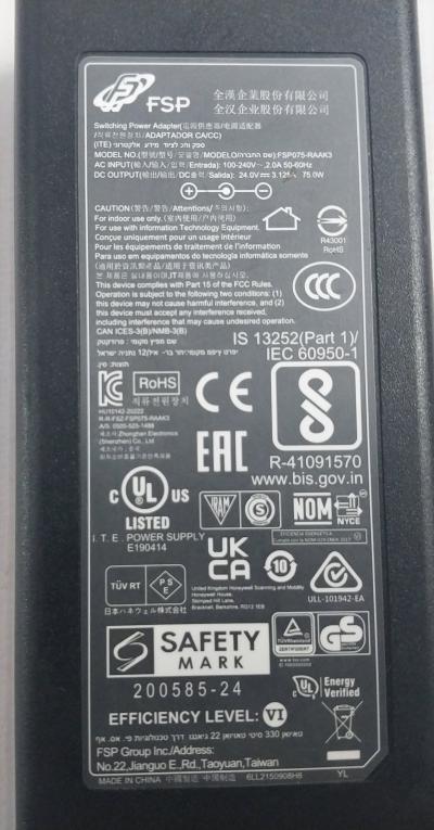 Fsp Fsp075-raak3 Switching Power Adapter 24V 3.125A